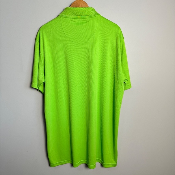 REPP TECH Performance Men's Athletic Polo Golf Shirt Fluorescent Lime Green XLT - Picture 6 of 11